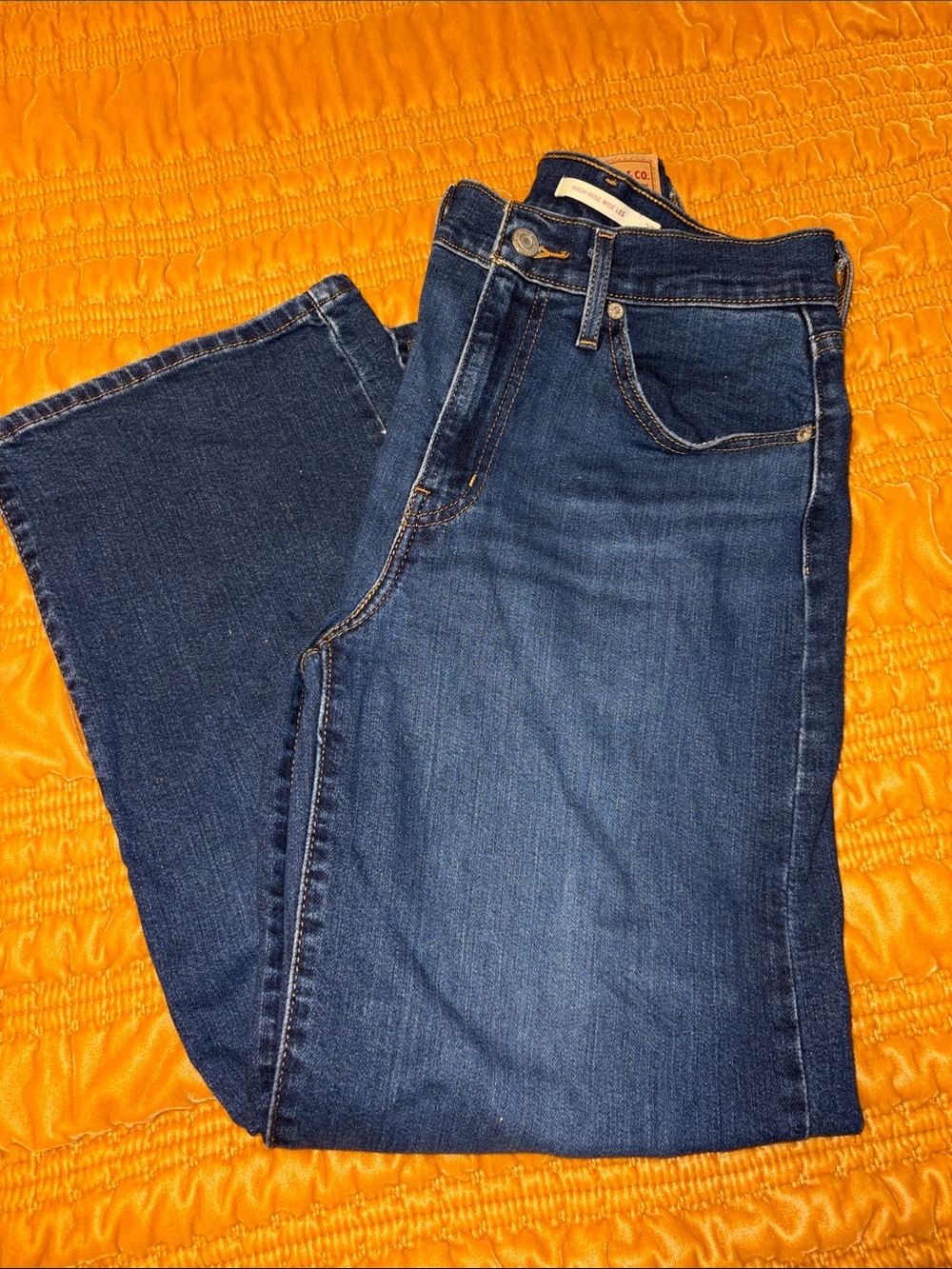 Levi's Blue High-Rise Wide Leg Jeans